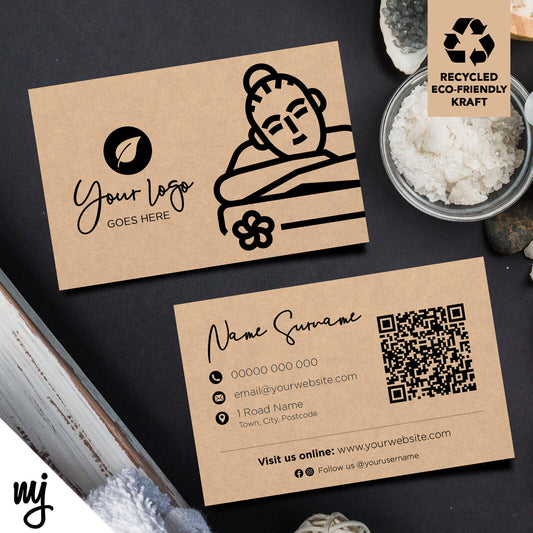 Kraft Business Cards Eco Recyclable | Massage Masseur Beauty Therapist Health 02