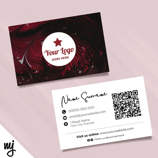 Custom Business Card Printing | Smoke Red Black Swirly Modern