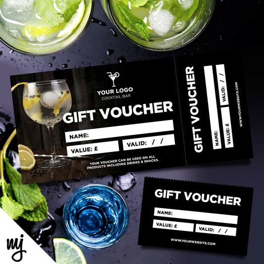 Custom Printed Gift Vouchers | Perforated | Cocktail Bar Restaurant Drinks Pub 3