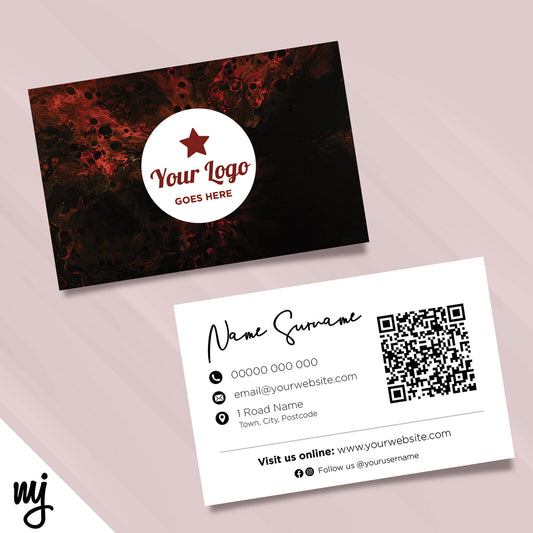 Custom Business Card Printing | Smoke Red Black Swirly Modern