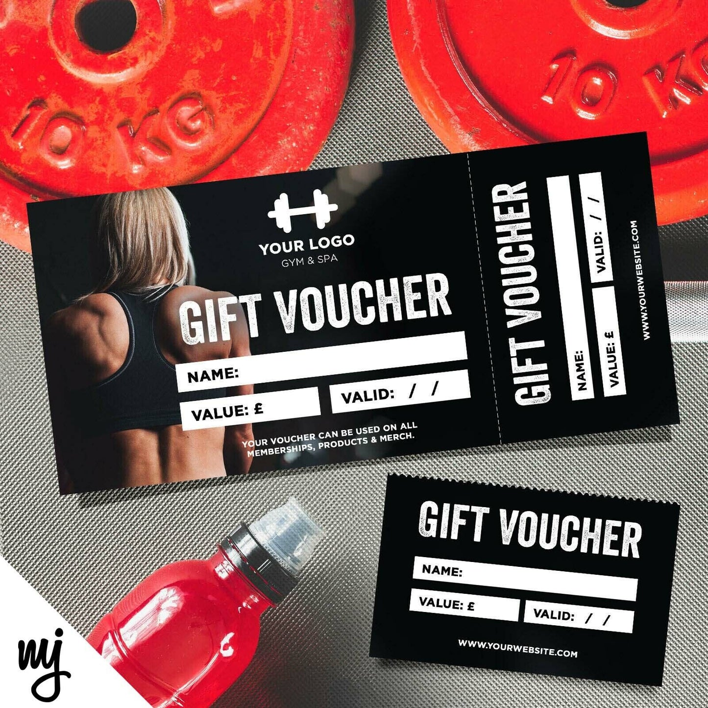 Custom Printed Gift Vouchers | Perforated | Gym Personal Trainer Muscle Fitness