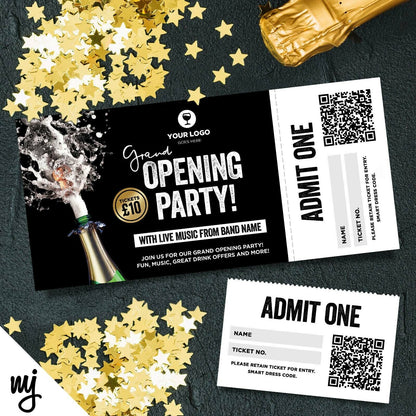 Custom Pub Bar Opening Party Reopening Ticket Printing | Perforated Stubs | 04