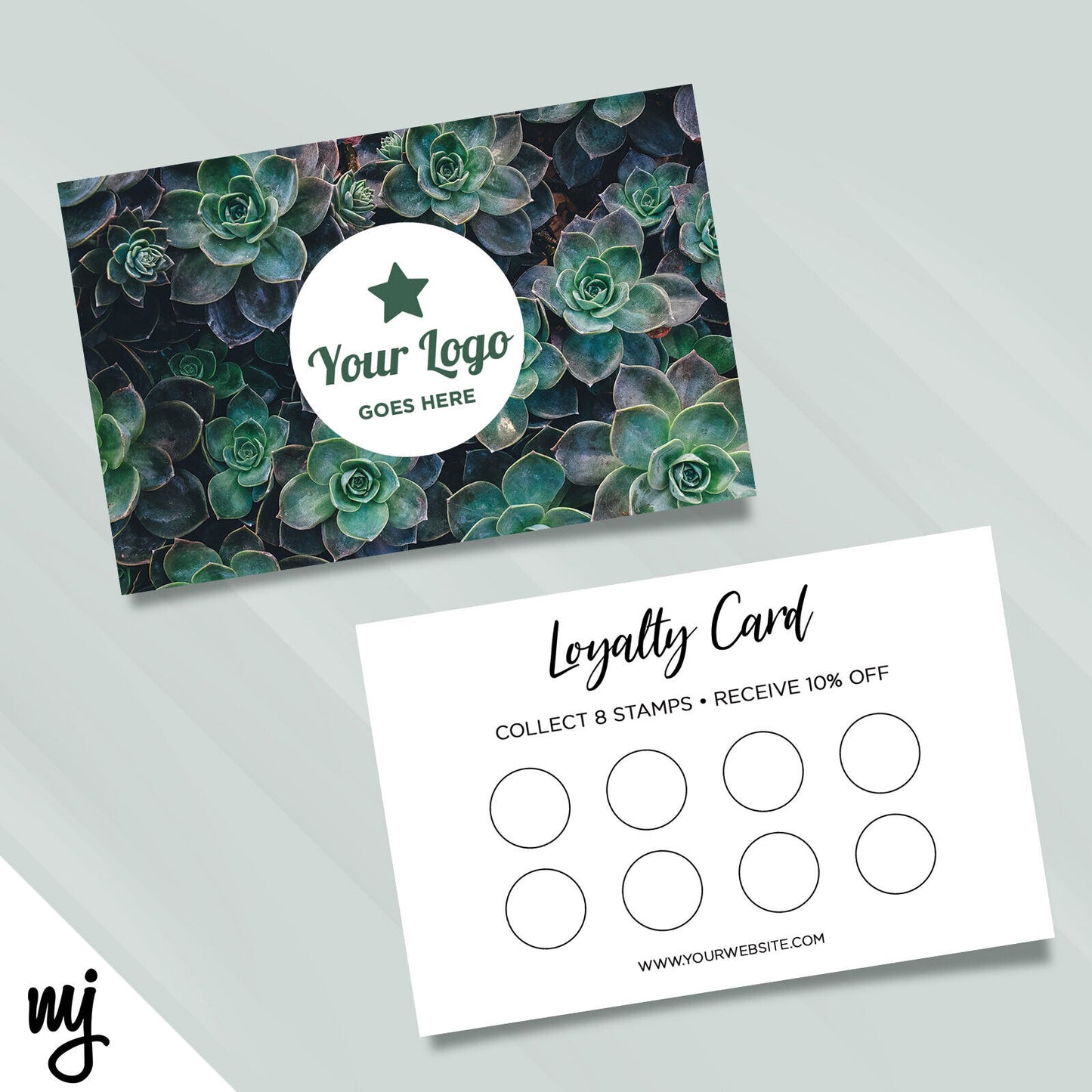 Custom Loyalty Card Printing | Nature Natural Leaves Green Pattern