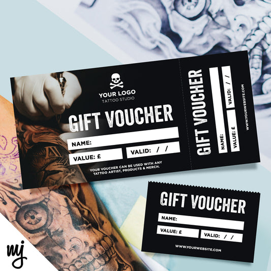 Custom Printed Gift Vouchers | Perforated | Tattoo Artist Shop Studio Ink Tat 03