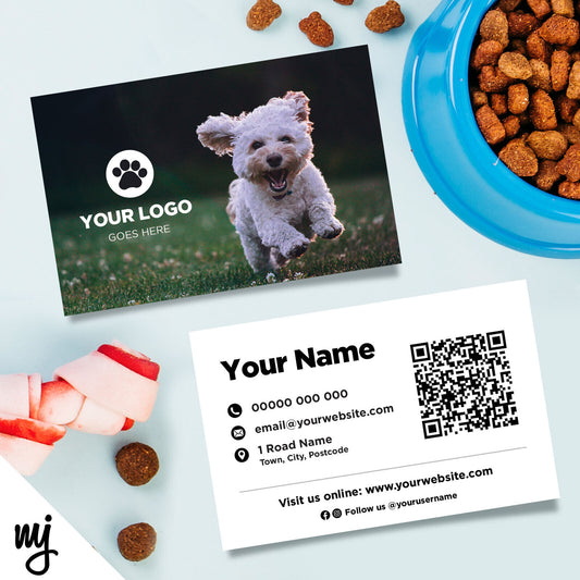 Custom Business Card Printing | Dog Walking Walker Sitter Pet Shop Supplies 02