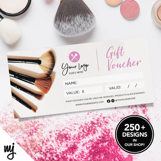 Custom Printed Business Gift Vouchers | Make Up Artist Beauty Glamour 02