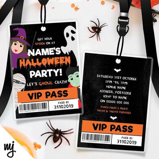 Halloween Characters Vip Passes & Lanyards