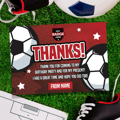 Personalised Red & Black Football Ticket Style Invitations | Kids/adults