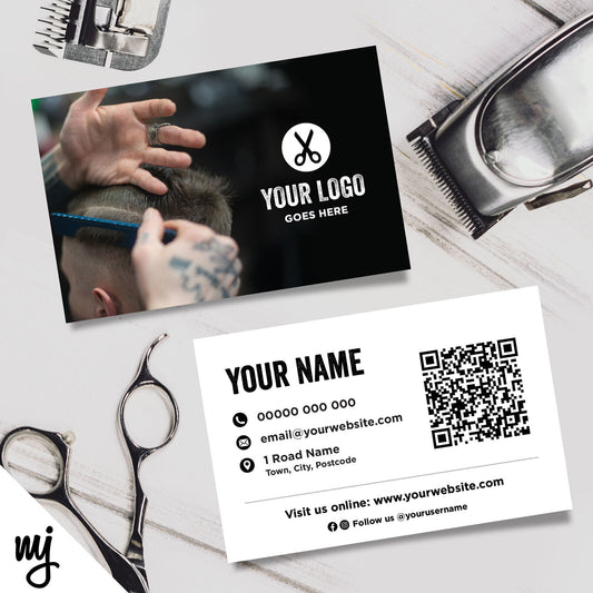 Custom Business Card Printing | Barber Salon Mens Grooming Hairdresser 01