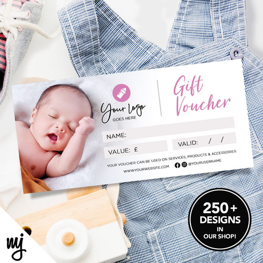 Custom Printed Business Gift Vouchers | Baby Clothing Supplies Boy Girl 01