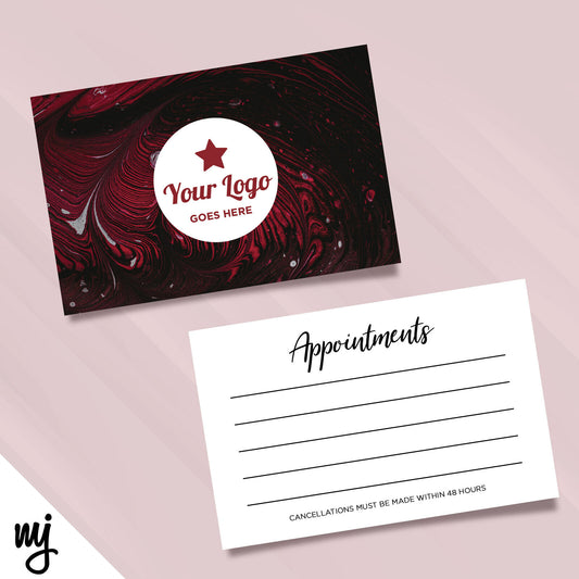 Red Swirl Appointment Cards