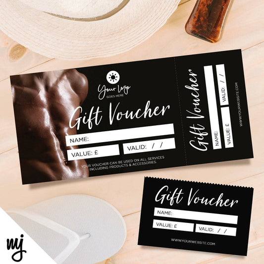 CUSTOM PRINTED GIFT VOUCHERS | PERFORATED | SPRAY FAKE TAN TANNING SUN BED 03