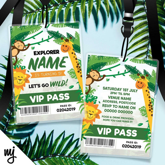 Jungle Animals Vip Passes & Lanyards