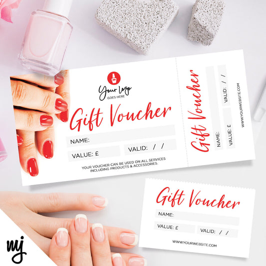 Custom Printed Gift Vouchers | Perforated | Nail Artist Beauty Therapist 04