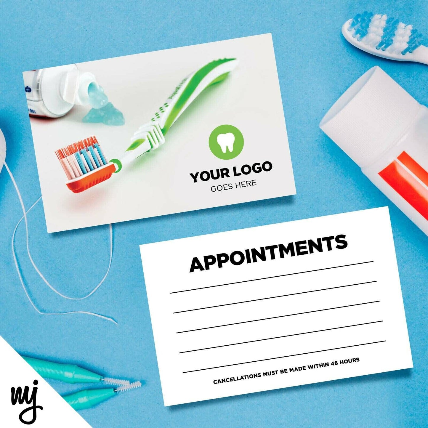 Custom Appointment Card Printing | Dentist Dental Practice Oral Health Braces 03