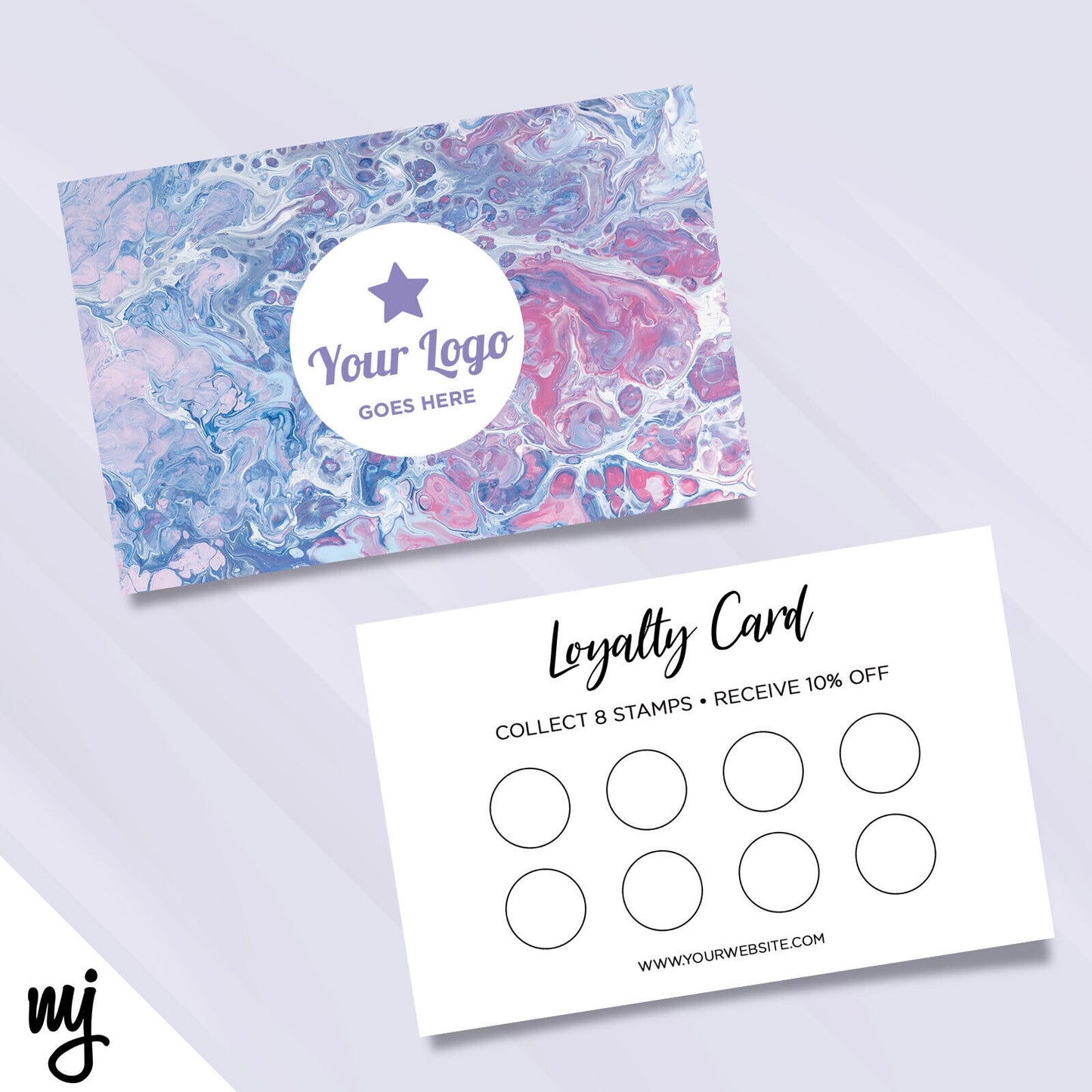 Custom Loyalty Card Printing | Pink Purple Wax Drop Liquid Pattern