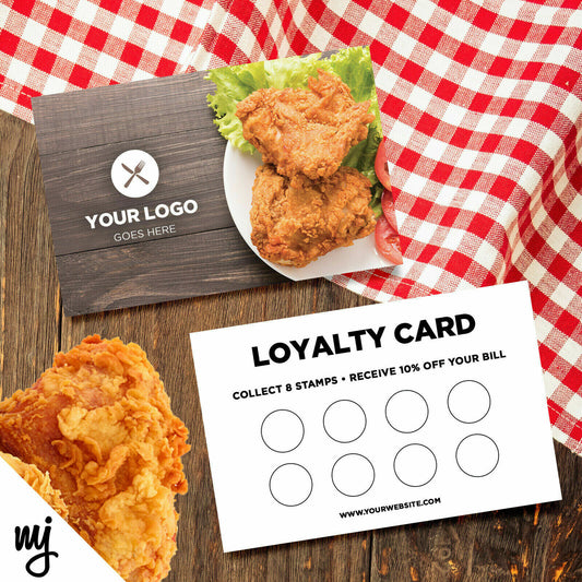 Custom Loyalty Card Printing | Fast Food Restaurant Takeaway Chicken Business 01