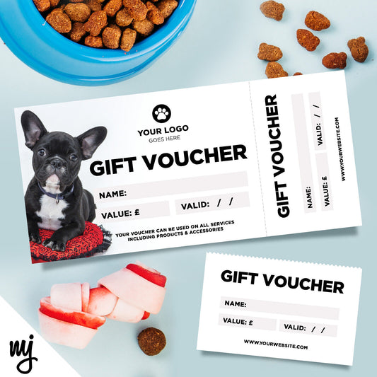 Custom Printed Gift Vouchers | Perforated | Dog Walking Sitter Pet Shop 05