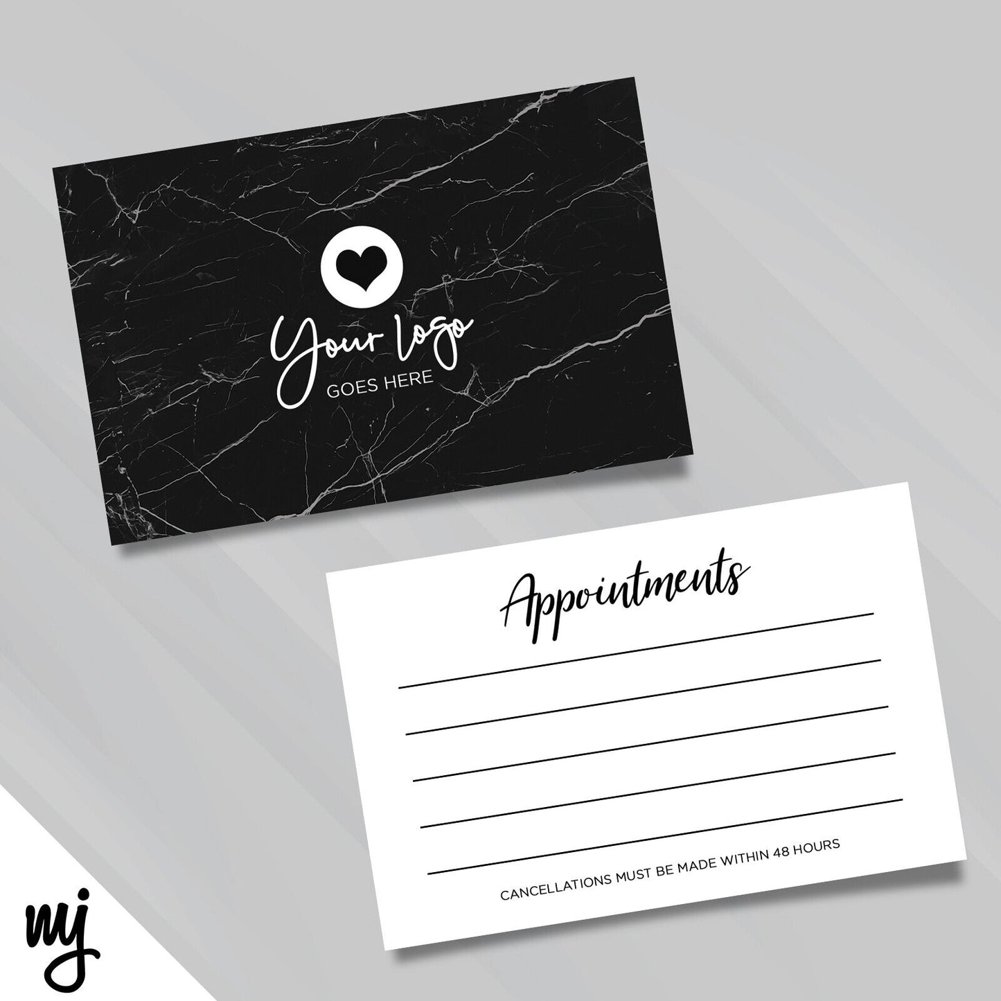 Black Marble White Appointment Cards