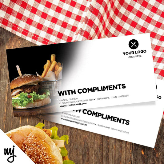 Custom Compliment Slip Printing | Fast Food Restaurant Takeaway Burger Business