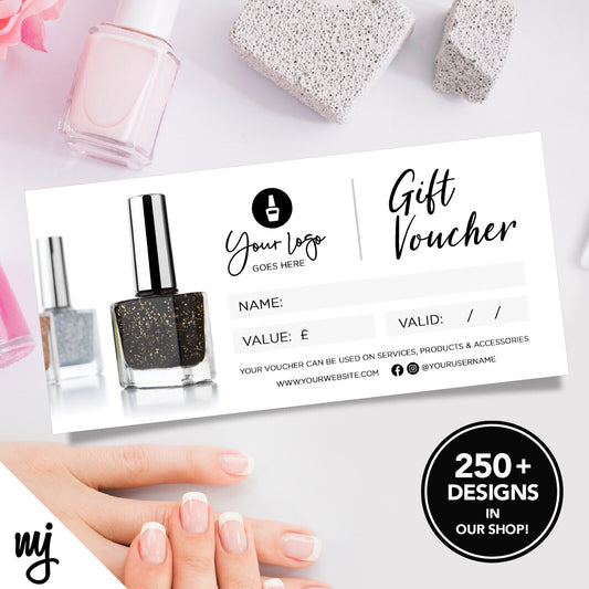 Custom Printed Business Gift Vouchers | Nail Nails Technician Beauty Therapist 4