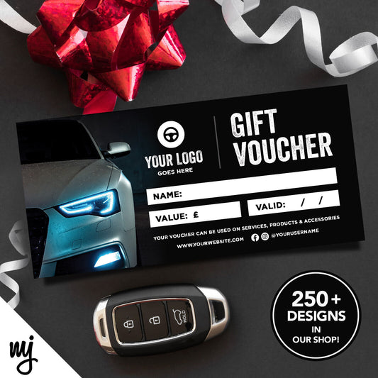 Custom Printed Business Gift Vouchers | Car Vehicle Valet Showroom Auto 01