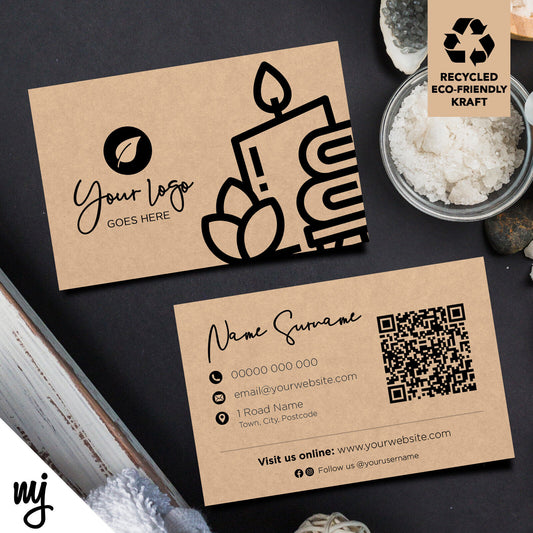 Kraft Business Cards Eco Recyclable | Massage Masseur Beauty Therapist Health 05