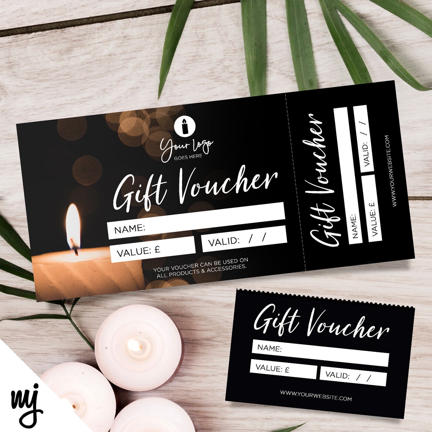 Custom Printed Gift Vouchers | Perforated | Candles Candle Wax Melt Scent 04