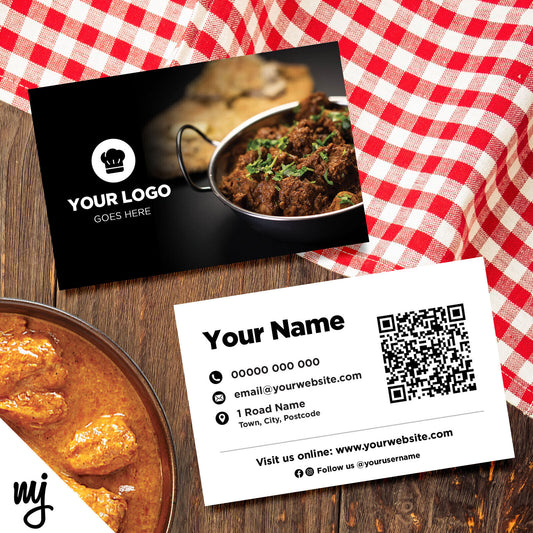 Custom Business Card Printing | Curry Indian Restaurant Take Away Business