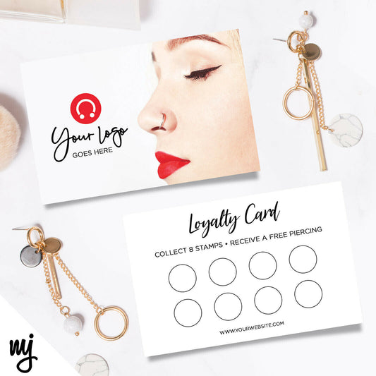 Custom Loyalty Card Printing | Piercing Ear Nose Jewellery Pierce Business 01