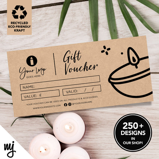 Custom Recyclable Kraft Gift Vouchers | Candles Candle Wax Melt Scent Soy 01