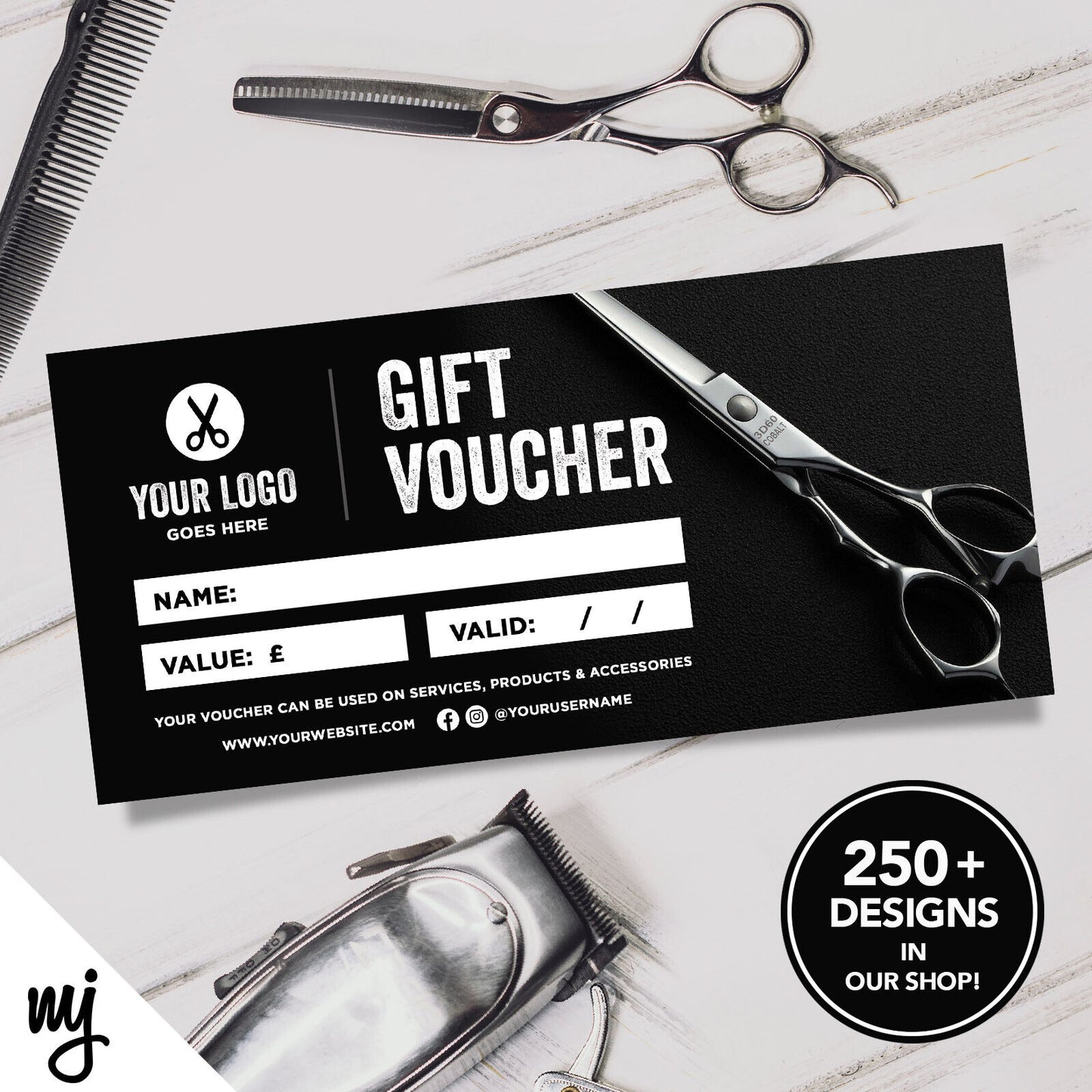 CUSTOM PRINTED BUSINESS GIFT VOUCHERS | BARBER / SALON / HAIRDRESSER 02