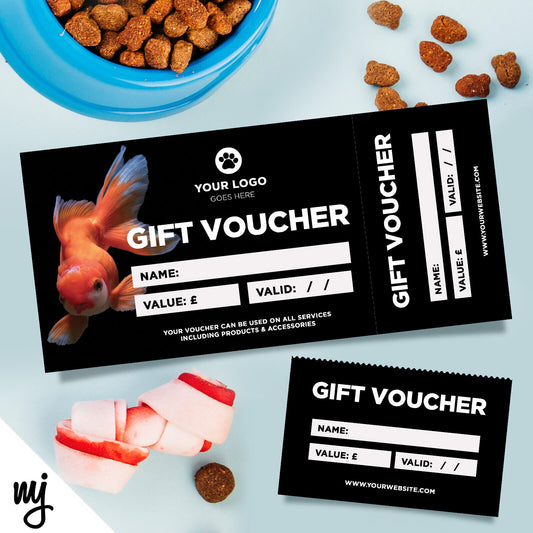 Custom Printed Gift Vouchers | Perforated | Fishing Sports Supplies Pet Shop