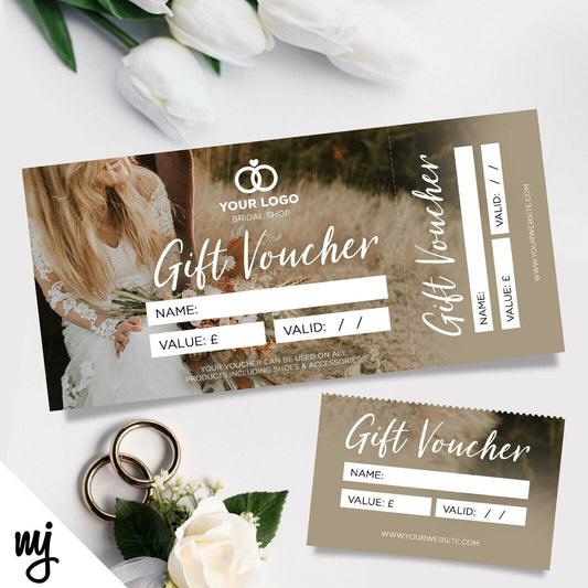 Custom Printed Gift Vouchers | Perforated | Wedding Bridal Shop Venue Love 02