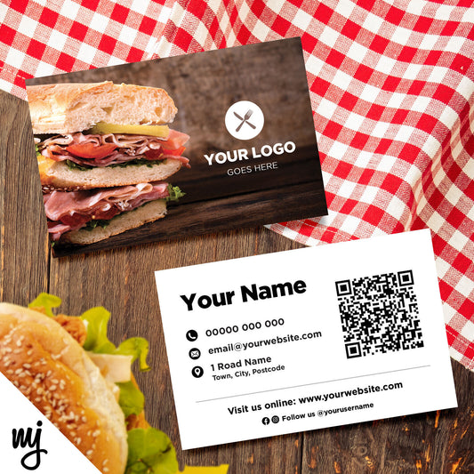 Custom Business Card Printing | Sandwich Sub Roll Shop Cafe Restaurant Business