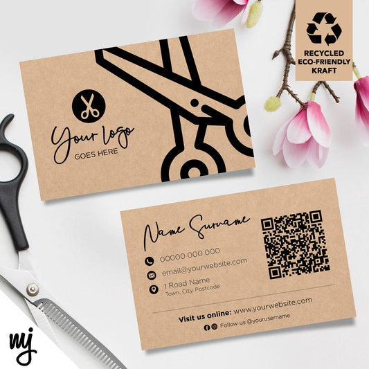 Kraft Business Cards Eco Recyclable | Hairdresser Hair Salon Business Women 01