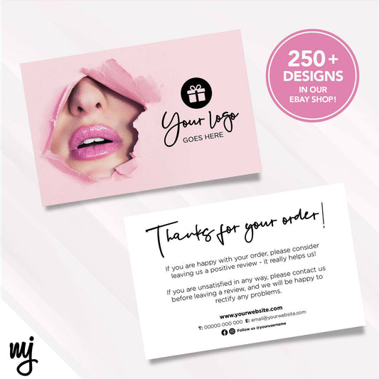 Custom Printed Ebay/etsy Thank You Cards | Make Up Beauty Supplies Lips 02