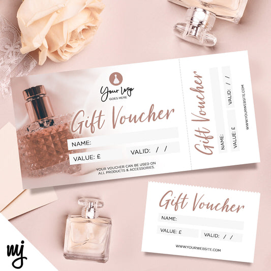 Custom Printed Gift Vouchers | Perforated | Perfume Fragrance Scent Spray 01