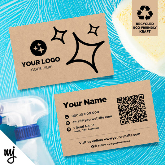 Kraft Business Cards Eco Recyclable | Car Wash Cleaning Valet Auto Detailing 01