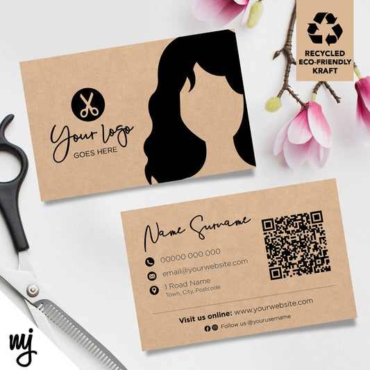 Kraft Business Cards Eco Recyclable | Hairdresser Hair Salon Business Women 02