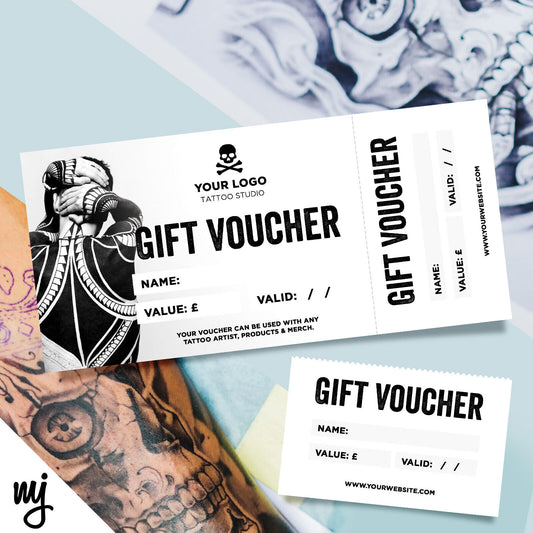 Custom Printed Gift Vouchers | Perforated | Tattoo Artist Shop Studio Ink Tat 05