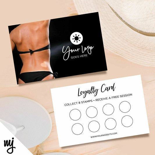 Custom Loyalty Card Printing | Spray Tan Fake Tan Tanning Sun Bed Shop 01