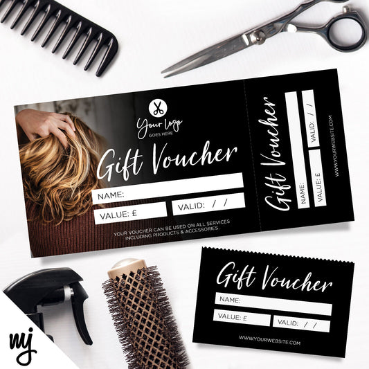 CUSTOM PRINTED GIFT VOUCHERS | PERFORATED | SALON HAIR HAIRDRESSER WOMEN 10