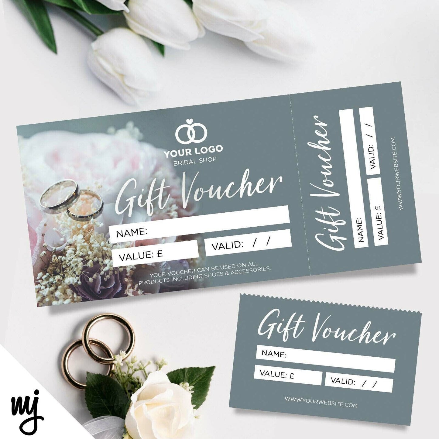 Custom Printed Gift Vouchers | Perforated | Wedding Bridal Venue Flowers 03