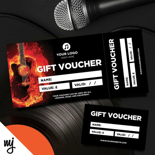 Custom Printed Gift Vouchers | Perforated | Guitar Lesson Music Shop Gig Show 02