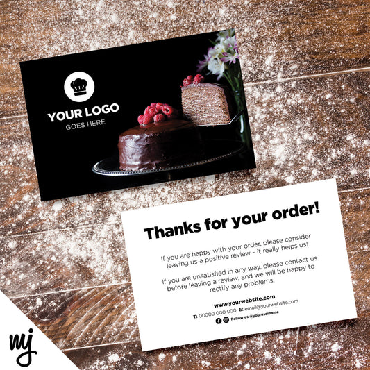 Custom Printed Ebay/etsy Thank You Cards | Bakery Cake Bread Shop Food Cafe 05