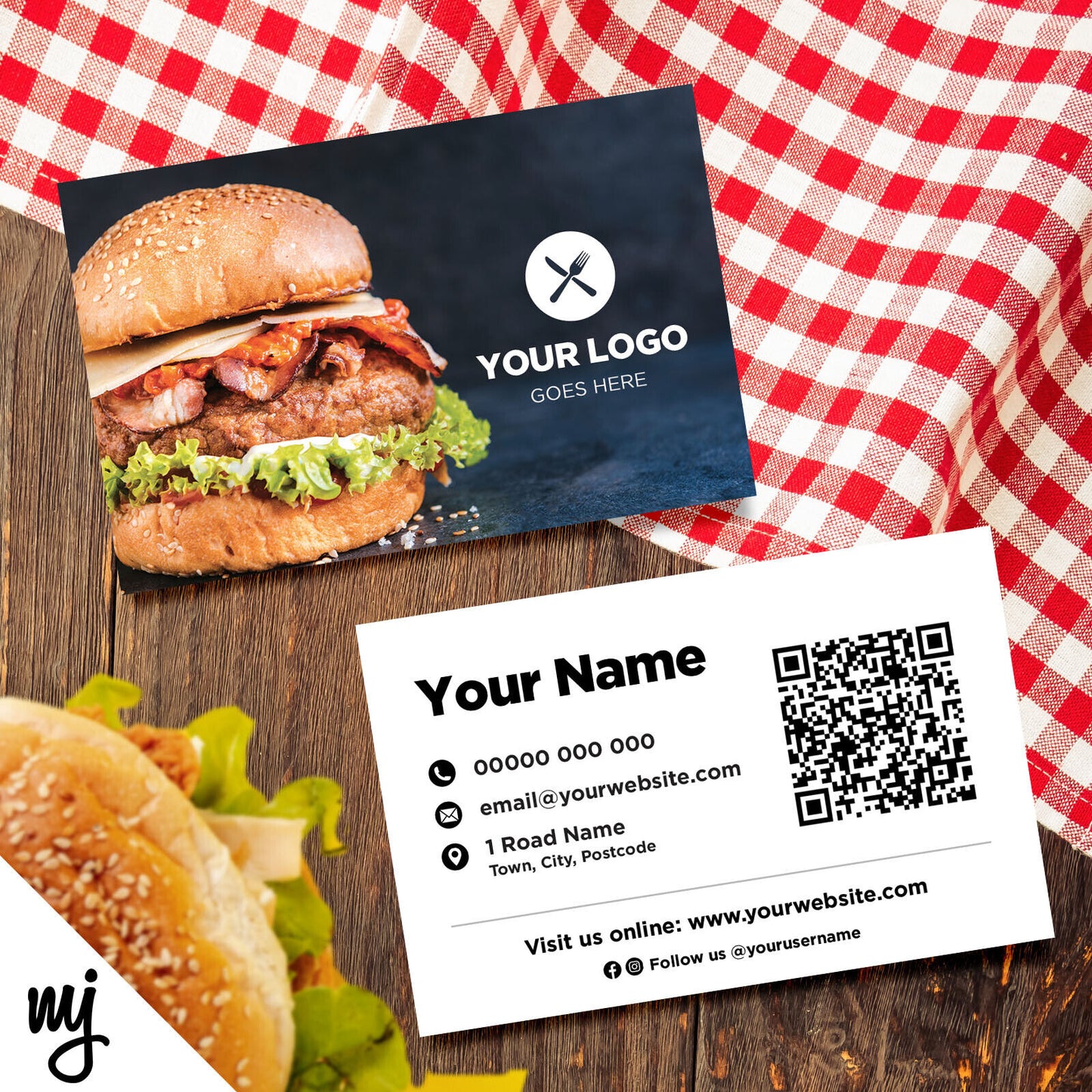 Custom Business Card Printing | Fast Food Restaurant Takeaway Burger 02