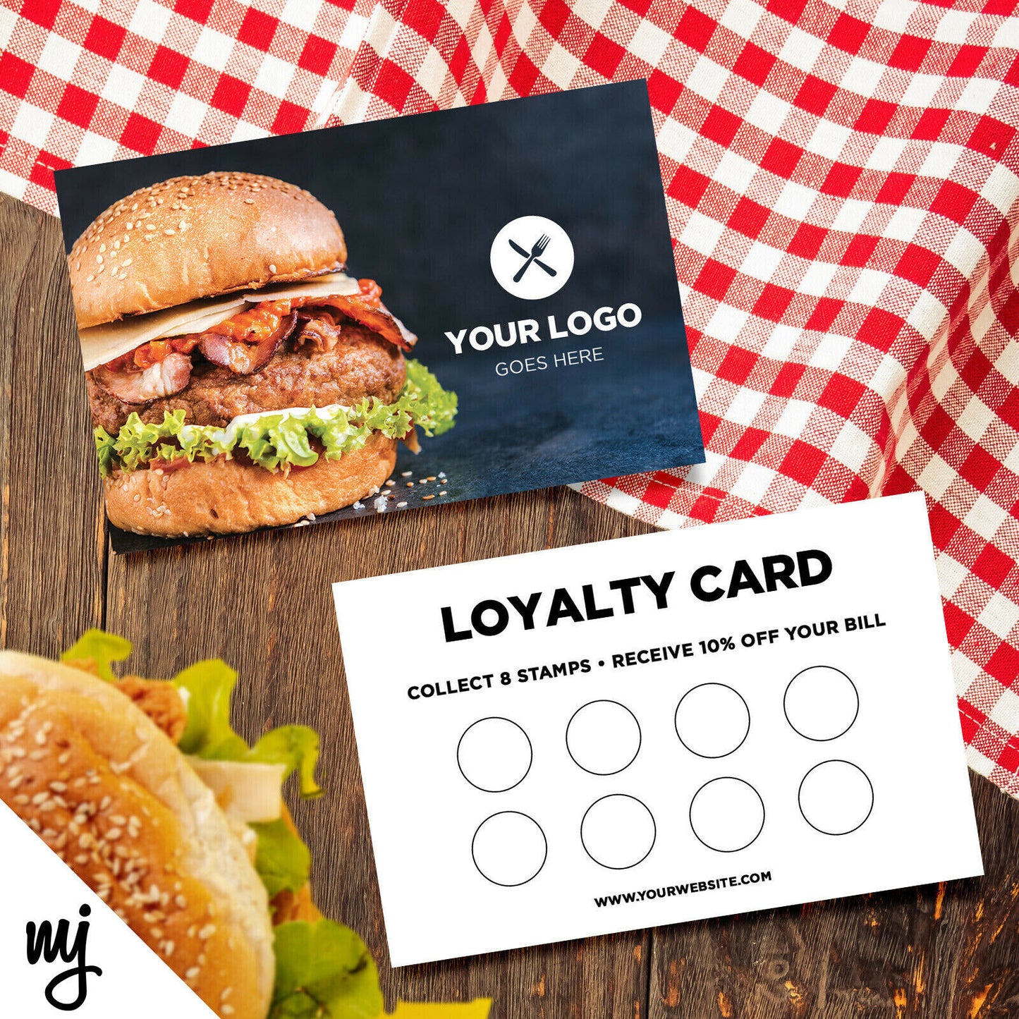 Custom Loyalty Card Printing | Fast Food Restaurant Takeaway Burger Business 02