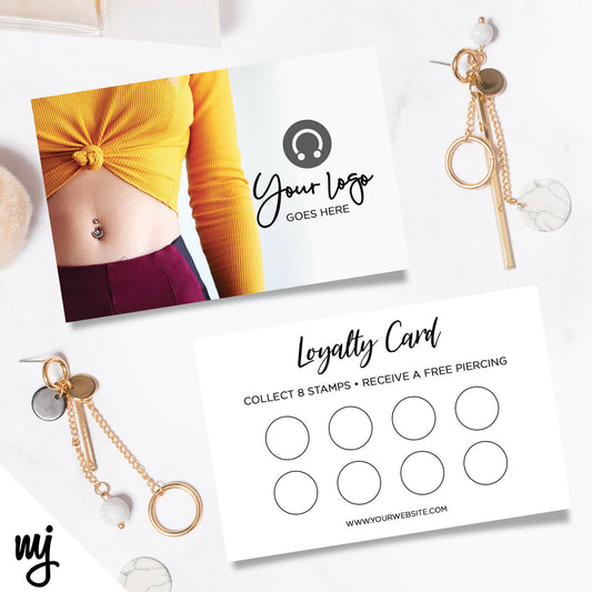 Custom Loyalty Card Printing | Piercing Ear Nose Jewellery Pierce Business 03