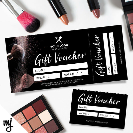 Custom Printed Gift Vouchers | Perforated | Make Up Artist Beauty Glamour